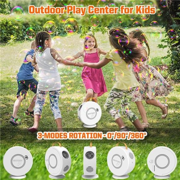 Bubble Machine for Toddlers - Rechargeable Bubble Blower Rotated 90°/360° - Picture 3 of 6